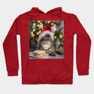 cat loves Christmas with cake Hoodie